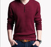 Sweater Men Casual V-Neck Pullover Slim Fit Long Sleeve Shirt Men Sweaters Knitted Cashmere Wool