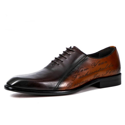 Men Goodyear Welted Shoes Mens Designer Brand Platform Brogues Dress Genuine Leather Brown Laces Wedding Shoes Phenkang