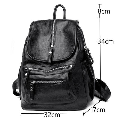 Women High quality leather Backpacks Vintage Female Shoulder Bag Sac a Dos Travel Ladies Bag pack  School Bags For Girls