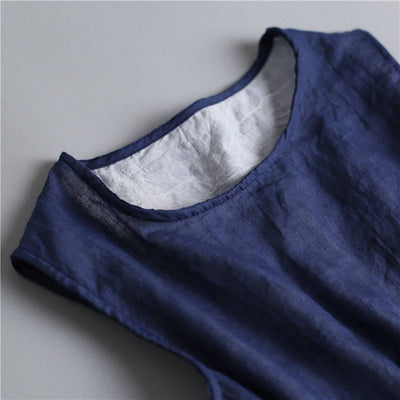 Summer New Arts Style Women sleeveless Tank Tops cotton linen Casual