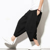 Summer Cotton Harem Pants Men Casual Hip Hop Trousers Cross Bloomers Calf-Length Pants Joggers Streetwear