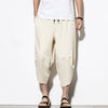 Summer Cotton Harem Pants Men Casual Hip Hop Trousers Cross Bloomers Calf-Length Pants Joggers Streetwear