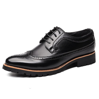 Oxford Shoes Men Brogues Shoes Lace-Up Bullock Business Wedding Dress Shoes Male Formal Shoes