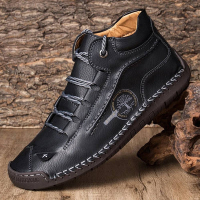 Men Shoes Autumn Non Slip Comfy Ankle Boots Hand Stitching Casual Men Loafers Soft Sole Breathable Flats Shoes Female Boots