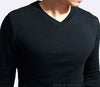 Elastic Men T-Shirt V-Neck Long Sleeve Men T-Shirt  Lycra And Cotton Clothing