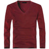 Elastic Men T-Shirt V-Neck Long Sleeve Men T-Shirt  Lycra And Cotton Clothing