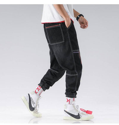 Hip Hop Cargo Pants Men's Jeans Cargo Pants Elastic  pants Joggers Pants