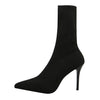 Sock Boots Knitting Stretch Boots High Heels For Women Fashion Shoes  Spring Autumn Ankle Boots Booties Female