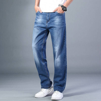 Straight-leg Loose Jeans  Summer New Classic Style Advanced Stretch Loose Pants