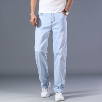 Straight-leg Loose Jeans  Summer New Classic Style Advanced Stretch Loose Pants