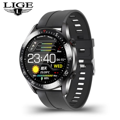 LIGE Fashion Full Circle Touch Screen Men's Smart Watches  IP68 Waterproof Sports Fitness Watch Luxury Smart Watch for men