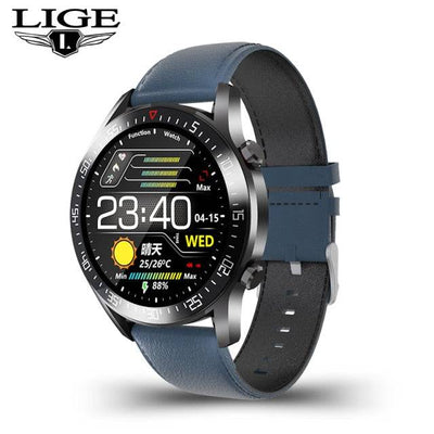 LIGE Fashion Full Circle Touch Screen Men's Smart Watches  IP68 Waterproof Sports Fitness Watch Luxury Smart Watch for men