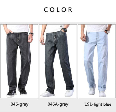 Straight-leg Loose Jeans  Summer New Classic Style Advanced Stretch Loose Pants