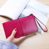 Women  Vintage Oil Wax Leather Zipper Clutch Wallet Female Large Capacity Coin Purse Ladies Wristband Simple Card Holder Wallet