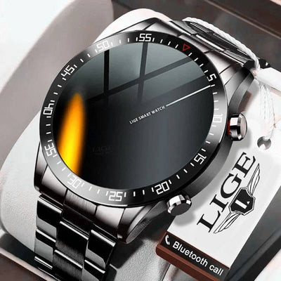 LIGE Fashion Full Circle Touch Screen Men's Smart Watches  IP68 Waterproof Sports Fitness Watch Luxury Smart Watch for men