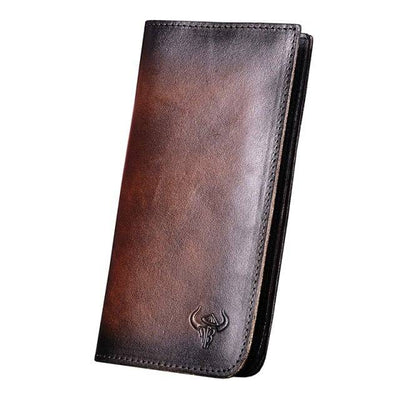 New Fashion Male Genuine Leather Designer Organizer Standard Business Card Holder Checkbook Long Chain