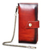 New Fashion Male Genuine Leather Designer Organizer Standard Business Card Holder Checkbook Long Chain