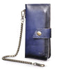 New Fashion Male Genuine Leather Designer Organizer Standard Business Card Holder Checkbook Long Chain