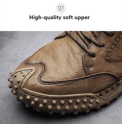 Classic Men Boots Leather Shoes Plush Men Snow Boots Fashion Soft Brand Breathable Outdoor Work Boots Men Boots