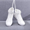 High Quality  Canvas Shoes Korean White Sneakers Lace Up Breathable High Top Unisex Shoes Casual Sneakers Men Flat Trend Shoes