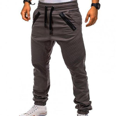 Sweatpants Streetwear Trousers Men's Pants Stripes Drawstring Zipper Pockets Cargo Pants Men's Overalls