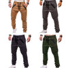 Sweatpants Streetwear Trousers Men's Pants Stripes Drawstring Zipper Pockets Cargo Pants Men's Overalls