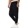 Linen Cross-Pants Men Baggy Harem Pants Men Solid Black Trousers Male HipHop Joggers Man Streetwear  Wide Legs Pants