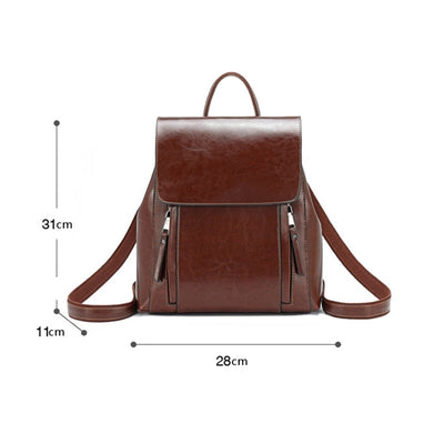 Soft Genuine Leather Fashion Backpack Purse for Women Mini Mochila Daily School Backpacks Teenagers Girls Casual Handbag