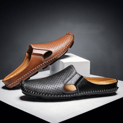 High Quality sandals men  summer handmade slippers fashion hollow breathable