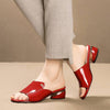 Red Sexy Pu Soft Leather Female Flipflop Slippers Summer Fashion Heels Slides Shoes For Girls Comfortable Sandals Woman