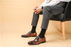 Men Goodyear Welted Shoes Mens Designer Brand Platform Brogues Dress Genuine Leather Brown Laces Wedding Shoes Phenkang