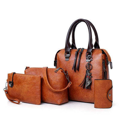 Women Luxury Handbag Set 4pcs/Set Women Leather Purse and Handbags Top-Handle Bag Female Shoulder Bag