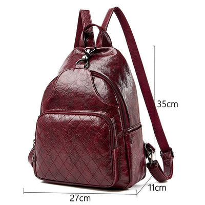 Lanyibaige 2022 New Women Back Pack Soft Leather Backpack for Teenage Girls Casual Female Large Sac Travel Ladies Bagpack