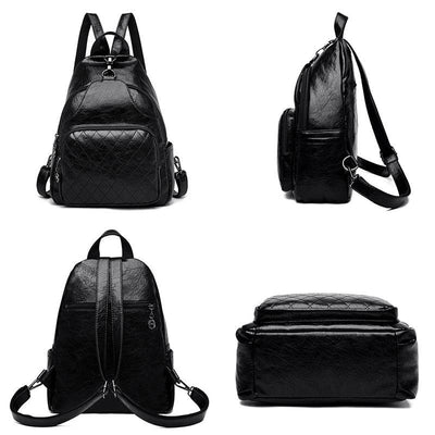 Lanyibaige 2022 New Women Back Pack Soft Leather Backpack for Teenage Girls Casual Female Large Sac Travel Ladies Bagpack