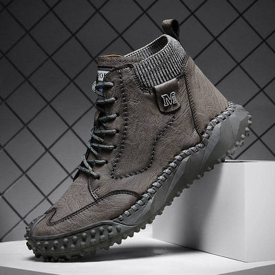 Classic Men Boots Leather Shoes Plush Men Snow Boots Fashion Soft Brand Breathable Outdoor Work Boots Men Boots