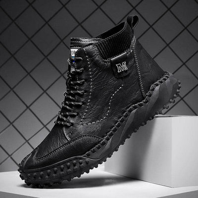 Classic Men Boots Leather Shoes Plush Men Snow Boots Fashion Soft Brand Breathable Outdoor Work Boots Men Boots