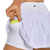 Women Sport Skorts Solid Color Mid Waist Pleated Tennis Skirt with Pockets Zipper Ladies Casual Gym Fitness Shorts Plus Size